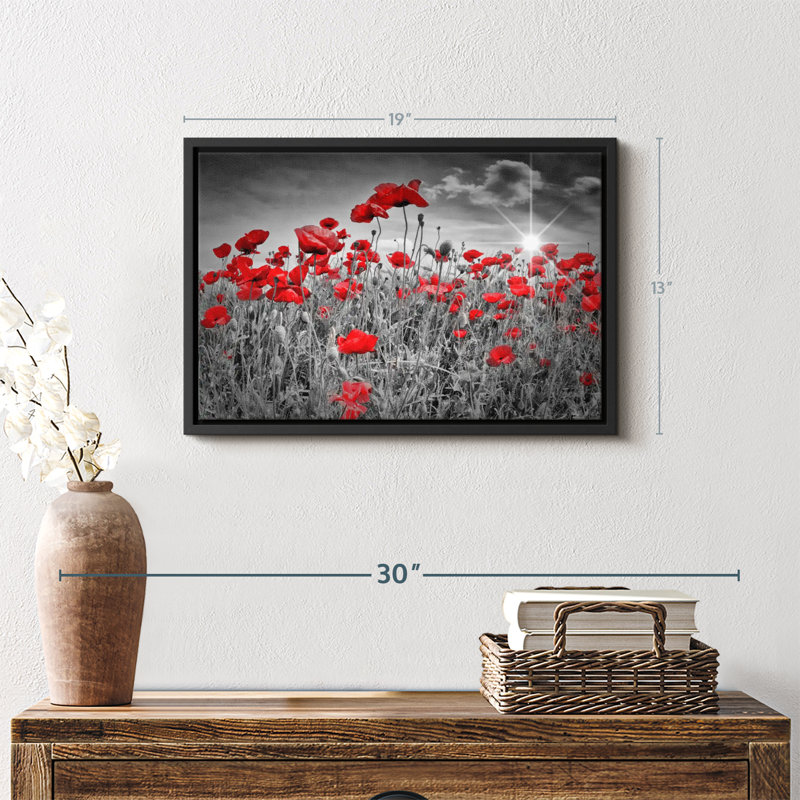 Floral et botanique «Red Poppies Pop», H 13 po x l 19 po
