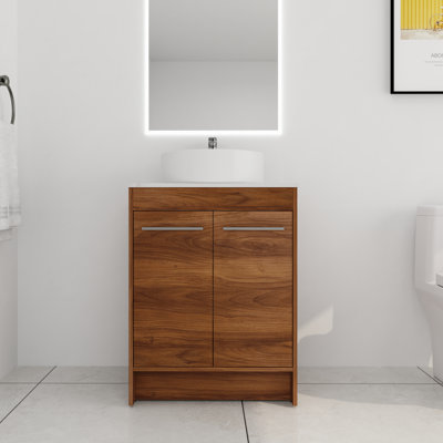 Meuble-lavabo simple 24 po avec comptoir en céramique