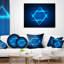 Neon Star of David - Coussin imprimé abstrait-29293722-29293726