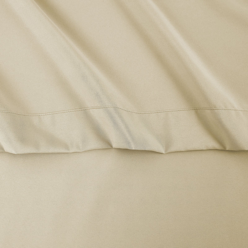 Single Flat/Top Sheet Only, Ultra Soft Double Brushed Microfiber, Twin Flat Sheet, Beige