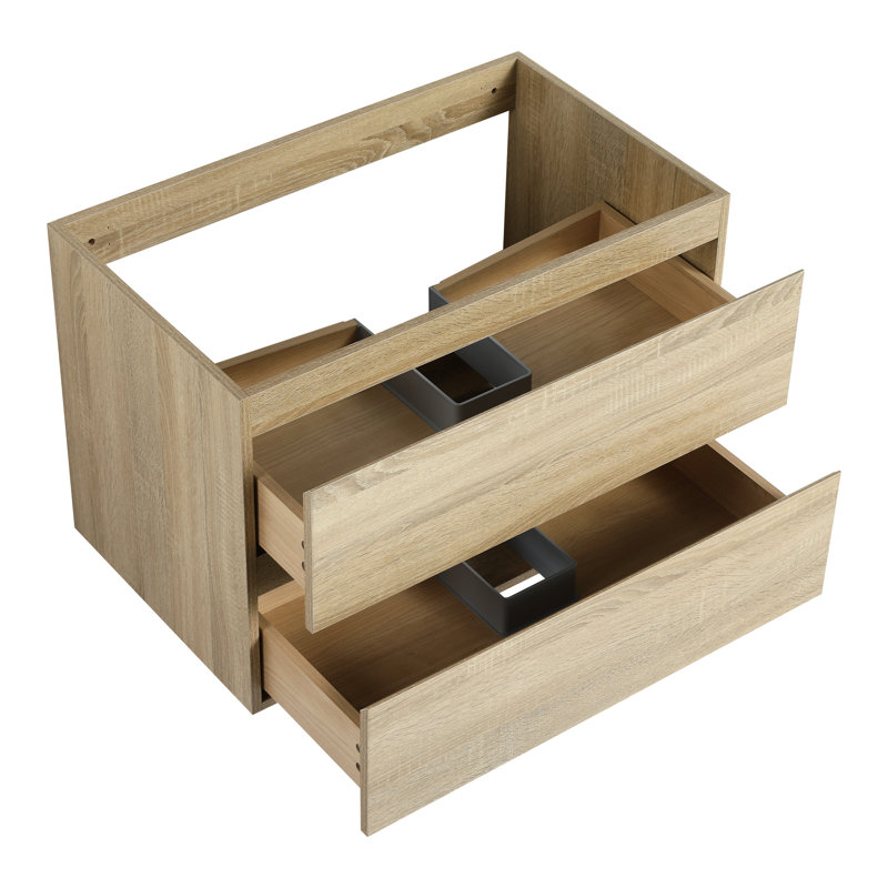 Meuble-lavabo 30 po, contreplaqué de chêne, armoire de salle de bain avec solution de rangement, contreplaqué, Naturel