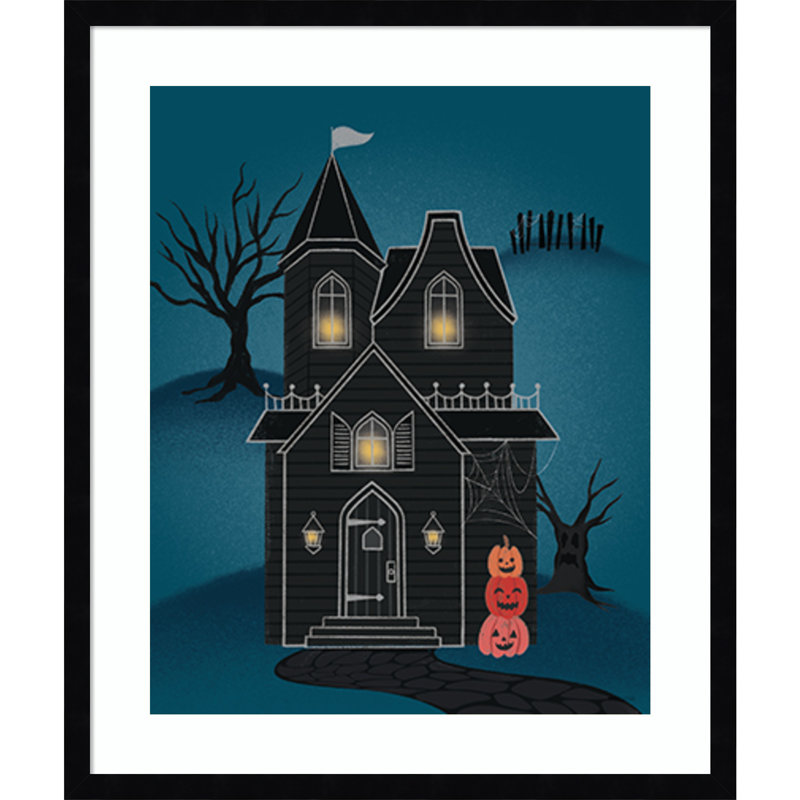 «Hometown Halloween II» par Wood, reproduction d'art encadrée, H 25 po x l 21 po