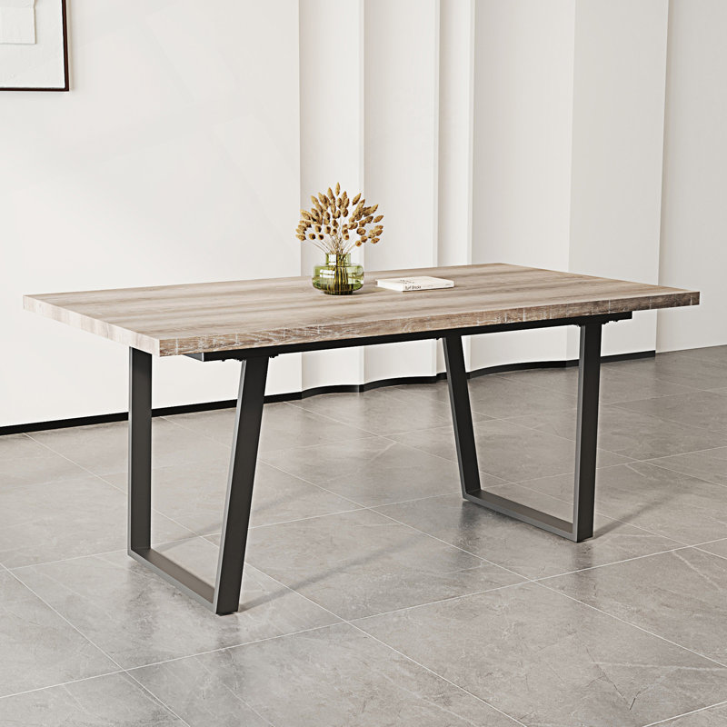 Table de salle à manger rectangulaire, 6 personnes, Brun