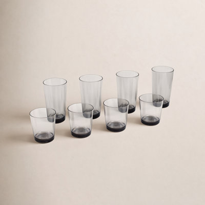 Elton Simple Acrylic Drinkware Set - Gray - 21 oz & 15 oz