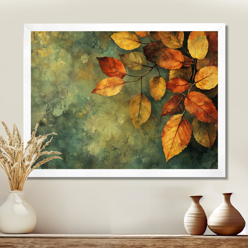 «Leaves Brown Forest Tranquility III - Leaves», impressions encadrées, H 34 po x l 44 po, Blanc