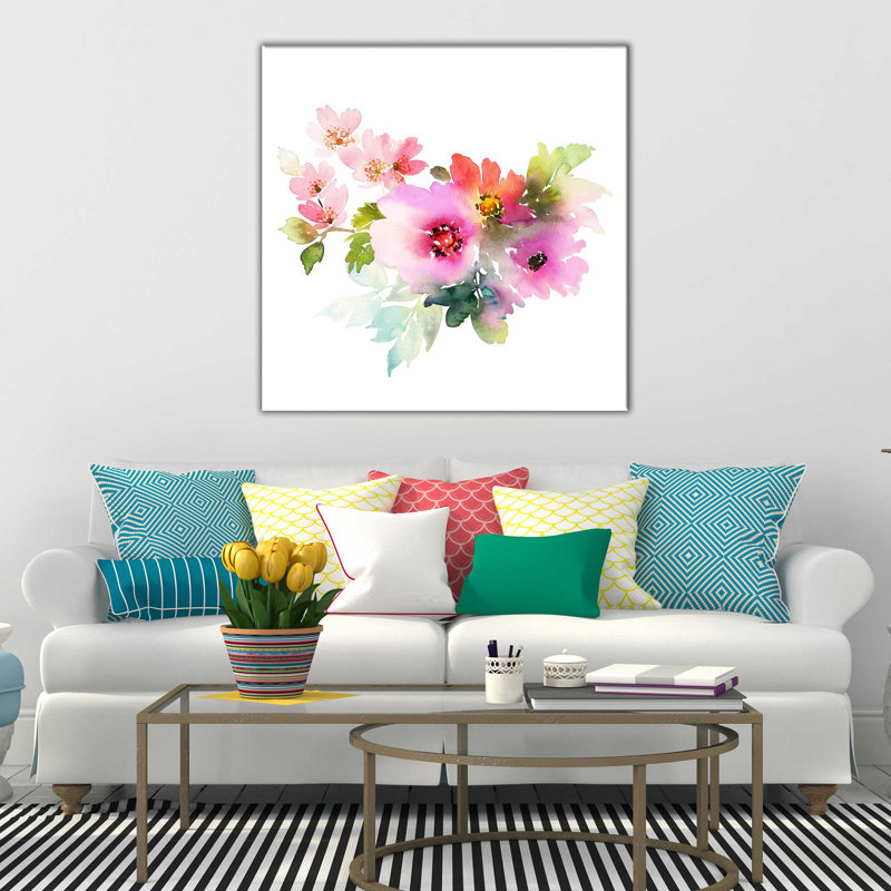 Art sur toile bouquet, H 18" x l 18" x P 1"