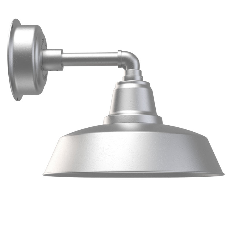 Luminaire de grange à del 1 lumière del Tamia, H 10,68 po x l 14 po x P 26,75 po, Argent galvanisé