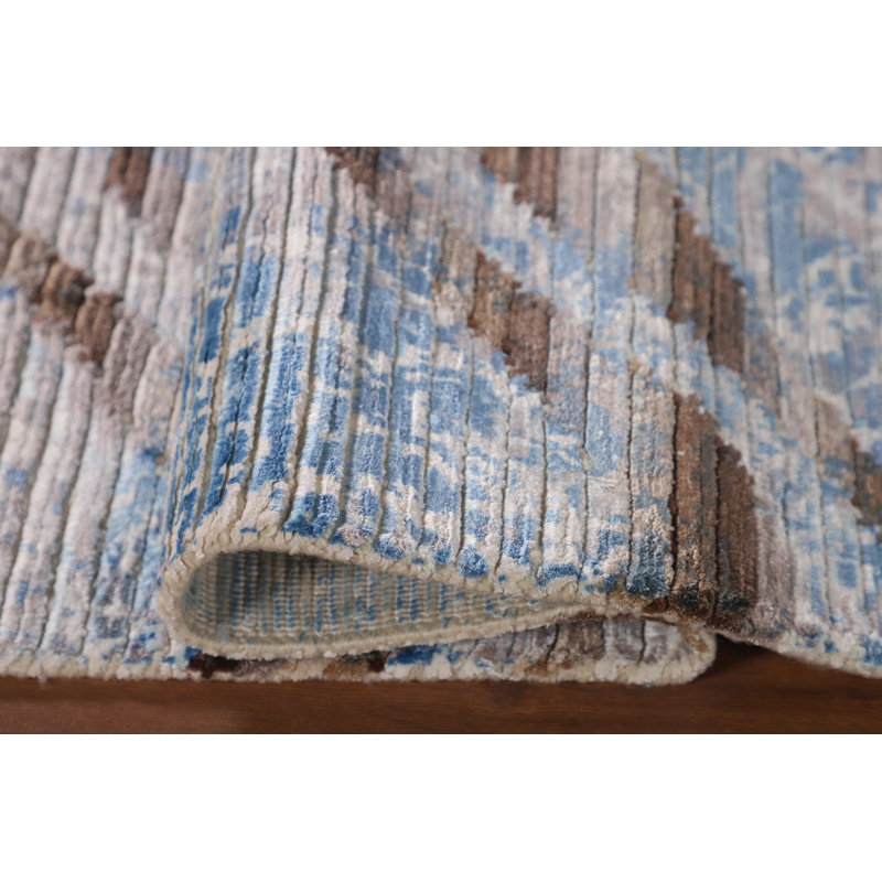 Tapis rayé abstrait moderne 3 x 5