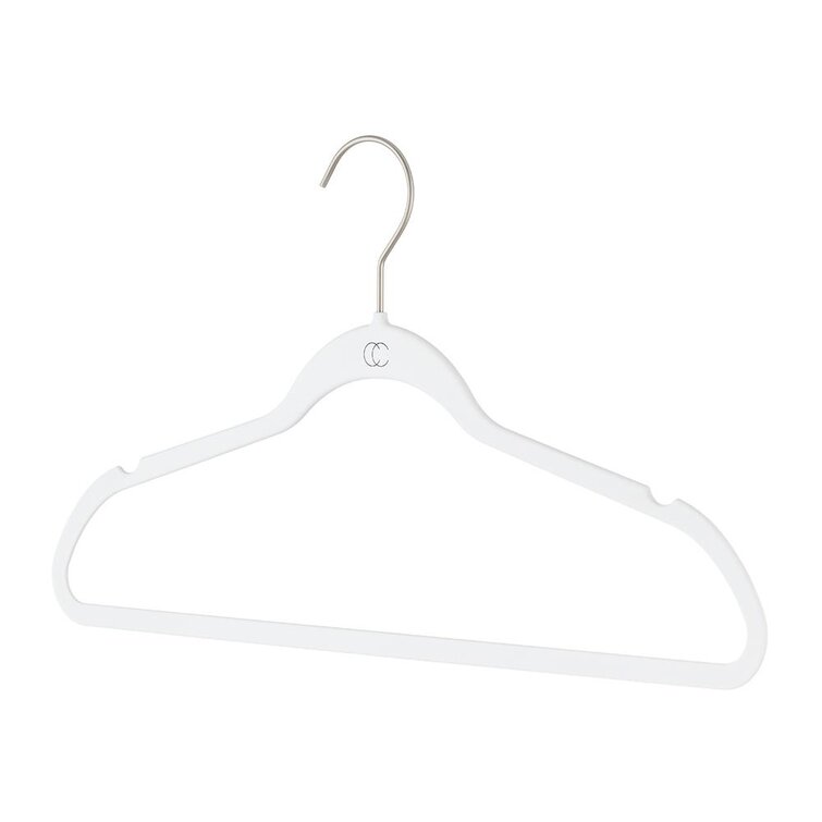 Space Saving Collection Plastic Non-Slip Standard Hanger for Suit/Coat (Set of 100) California Closets Gray 50