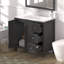 Meuble-lavabo de 35,5 po, noir, lavabo en résine, rangement à fermeture en douceur, surface texturée, contreplaqué, installation rapide à 3 tiroirs, glissières à fermeture en douceur, eau facile