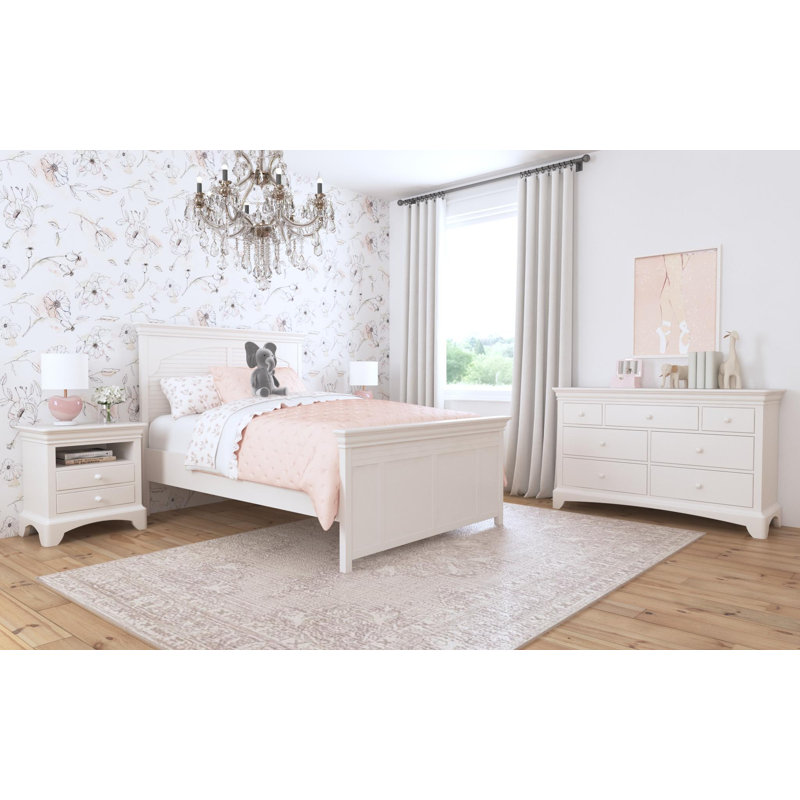 Neopolitan Full Louvered Panel Headboard Creamy White, Full, Creamy White