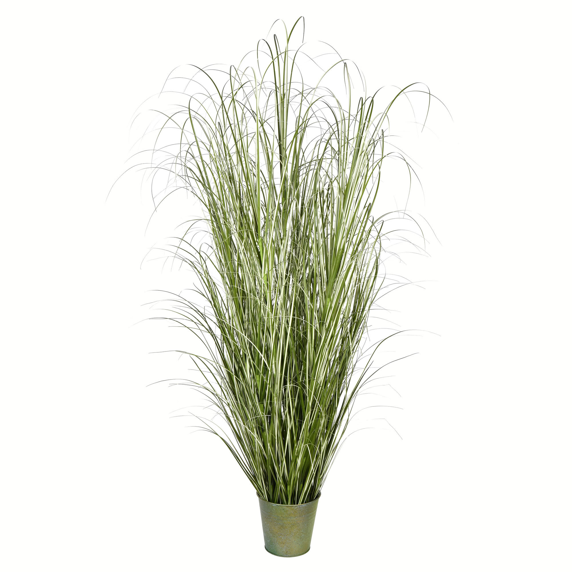Artificial Green Grass in Metal Pot , 72" H x 38" W x 38" D