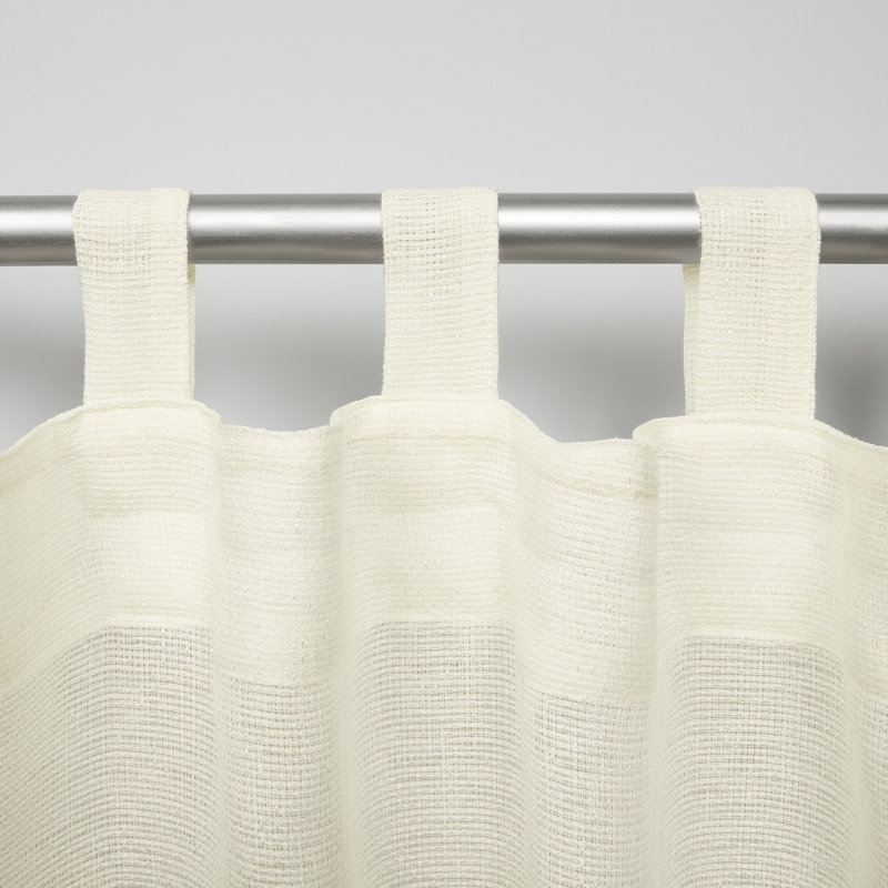Paire de rideaux semi-transparents avec œillets Alvina, Ivoire, l 54 po x L 96 po