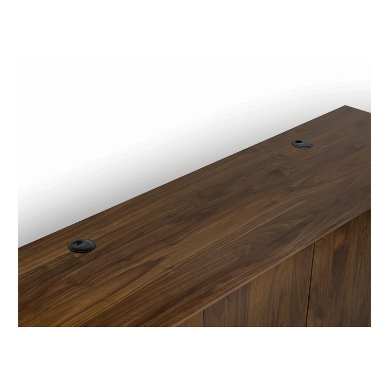 Exeter Media Console, 23.75"H x 66.13"L x 19"W, Natural Walnut