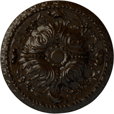 Endurathane Warsaw Ceiling Medallion, 18"OD x 3 1/2"ID x 1 3/8"P (Fits Canopies up to 3 1/2"), Hand-Painted Antique Copper Finish