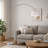 Arch Floor Lamp With Adjustable Arm, White Shade, Marble Base, 81 Inch