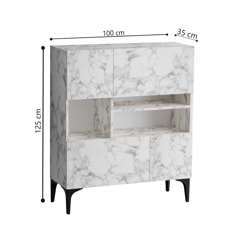 Elegance 35cm Console Table, Carrara Marble