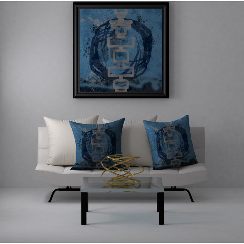 Chic Abstract Reversible Throw Pillow, 18" x 18"