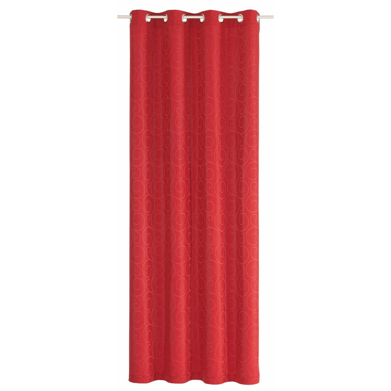 Coursey Room Darkening Curtain Single Panel, Red, 145cm H x 132cm W