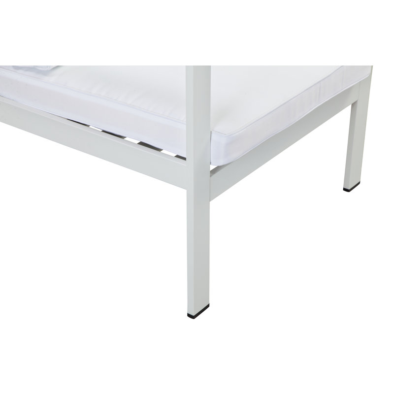 Ensemble de conversation d'extérieur en aluminium avec coussins 4 pièces Karen - Ensemble de conversation de patio moderne - Structure en aluminium résistant aux intempéries et coussins moelleux - Ensemble de mobilier de patio en aluminium nécessitan