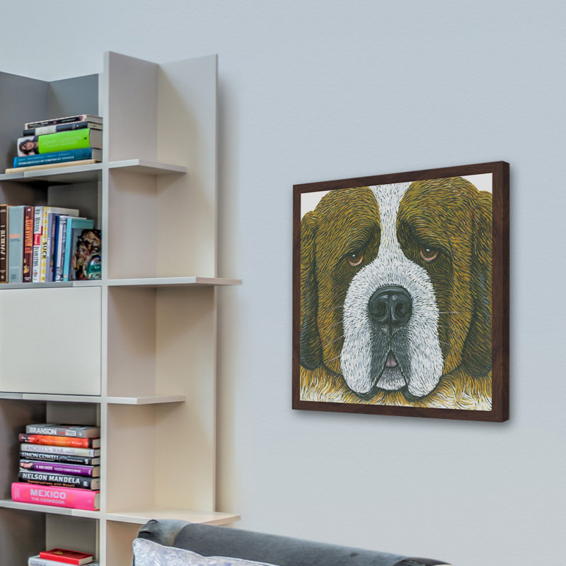 « st. bernard », reproduction d’art encadrée, H 24 po x l 24 po x P 1,5 po