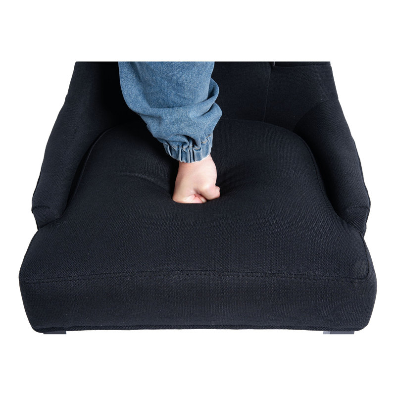 Chaise de salle à manger capitonnée Modern, Black, Black