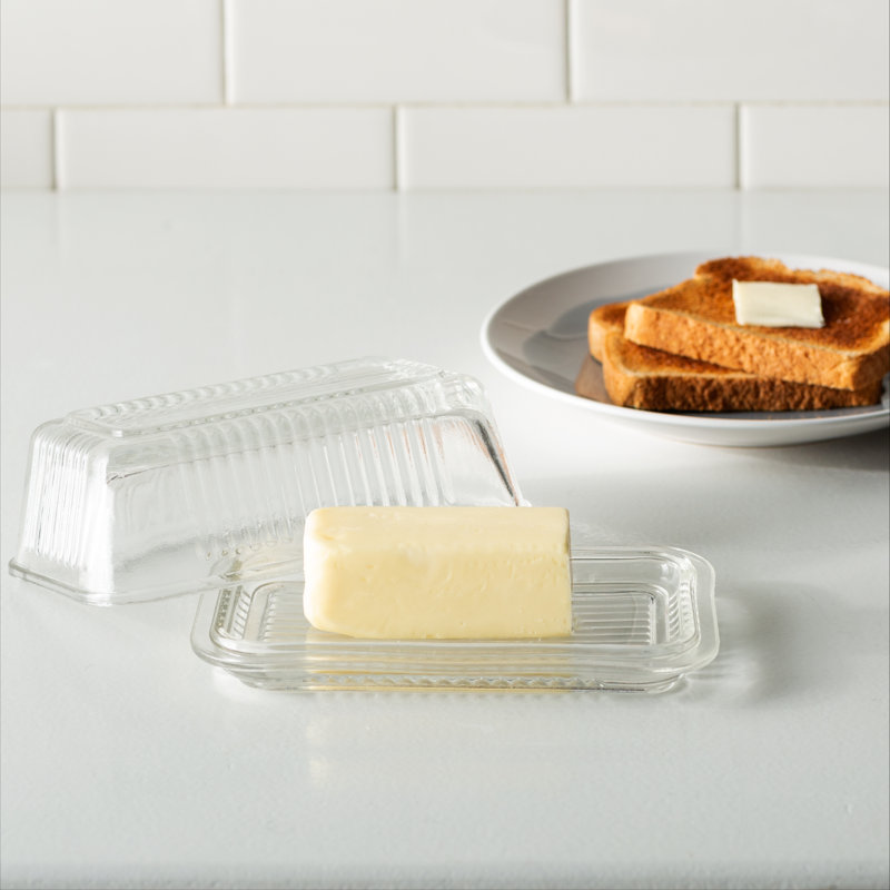 Home Basics Glass Butter Dish
