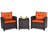 3 Pcs Patio Rattan Furniture Set Cushioned Conversation Set Sofa-865104896