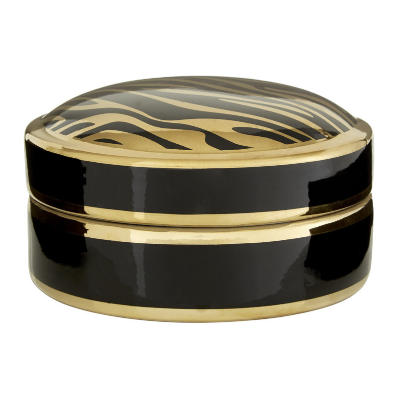 Jovie Handmade Porcelain China Decorative Box, 9cm H x 16cm W x 16cm D