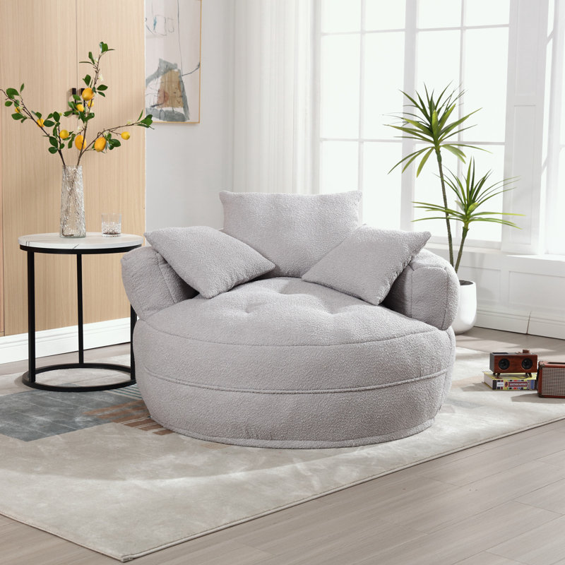 Canapé simple en chenille avec coussins, Grey