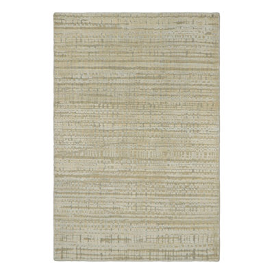 Textural Handmade Silk and Wool Area Rug