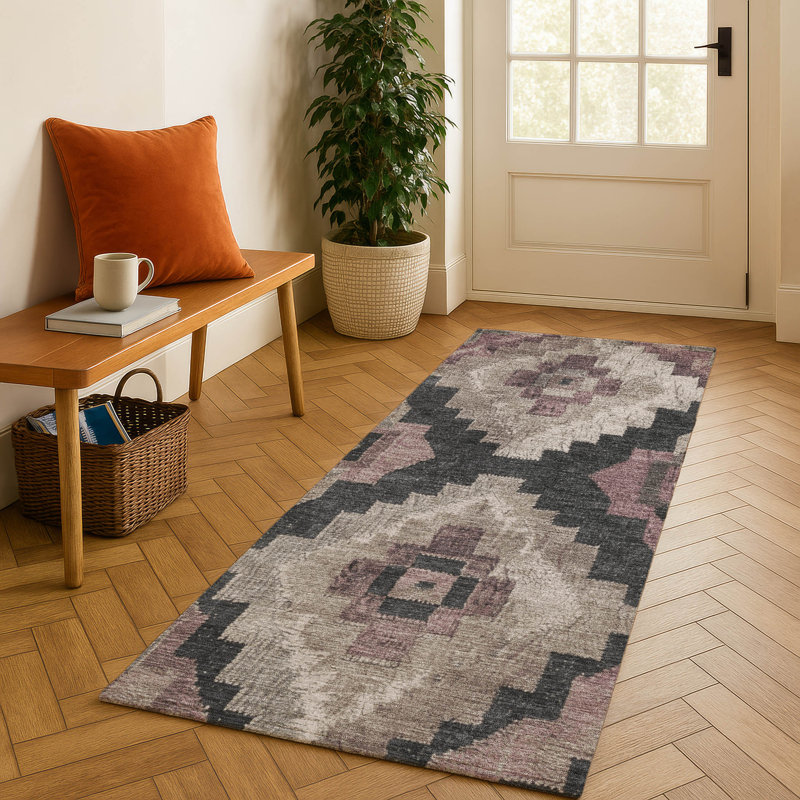 Premium Machine Washable Farolt AMF1894 Aztec Rug, Runner 2'3" x 7'6"