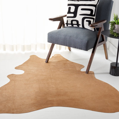 Suede Cowhide Suede Leather Cowhide Suede Cowhide Solid Color Rug