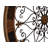 Wood Medallion Scroll Brown Wall Decor with Metal Fleur-De-Lis Detail