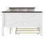 Lit de jour pleine grandeur en bois avec tablettes de rangement, dossier rembourré, USB et lit gigogne, blanc-525957941