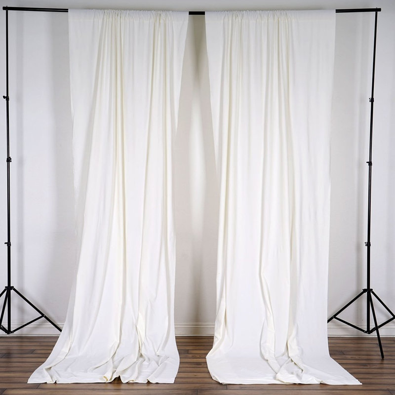 Antion Semi Sheer Curtain Single Panel, 56" x 84", Ivory