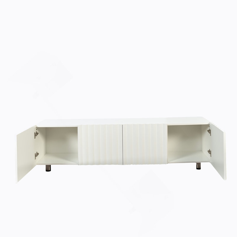 Meuble télé moderne pour le salon et la chambre à coucher, centre de divertissement avec beaucoup de rangement et de tiroirs, facile à assembler et durable