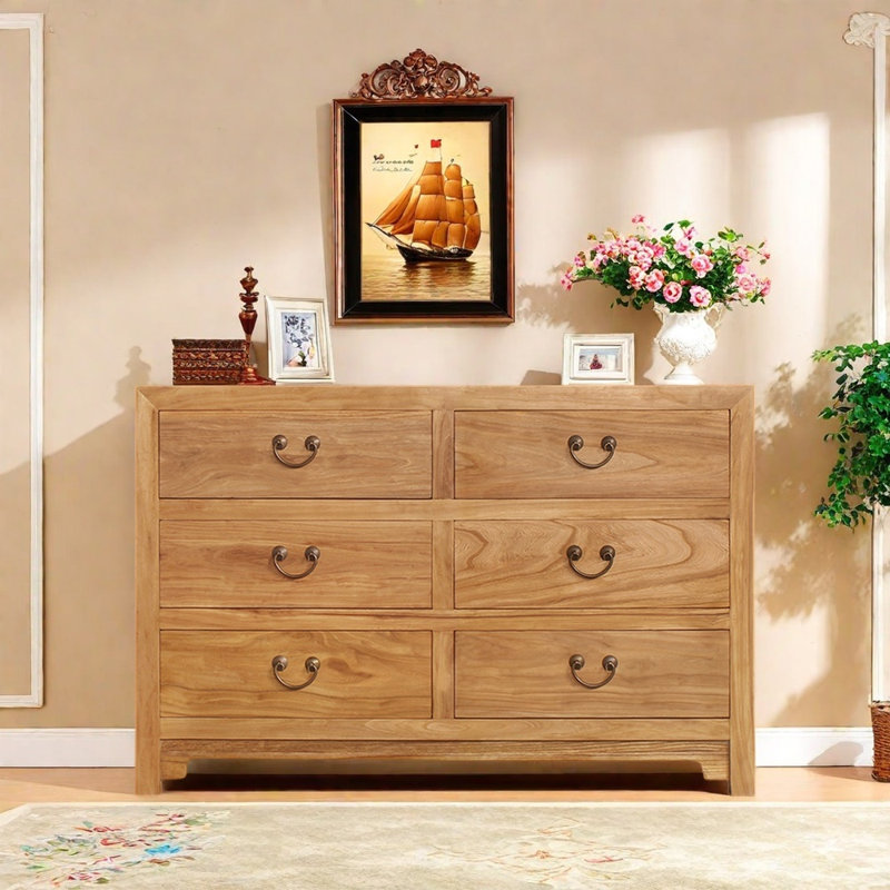 Six-Drawer Console Cabinet, Brown 