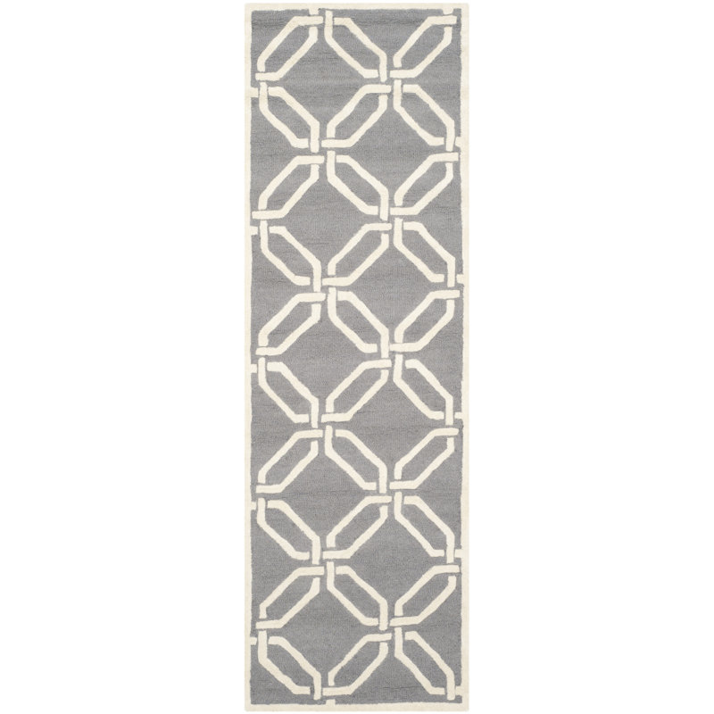 Martins Hand Tufted Wool Geometric Rug, Runner 2'6" x 8'