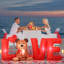 Lettres d'amour avec ours gonflable