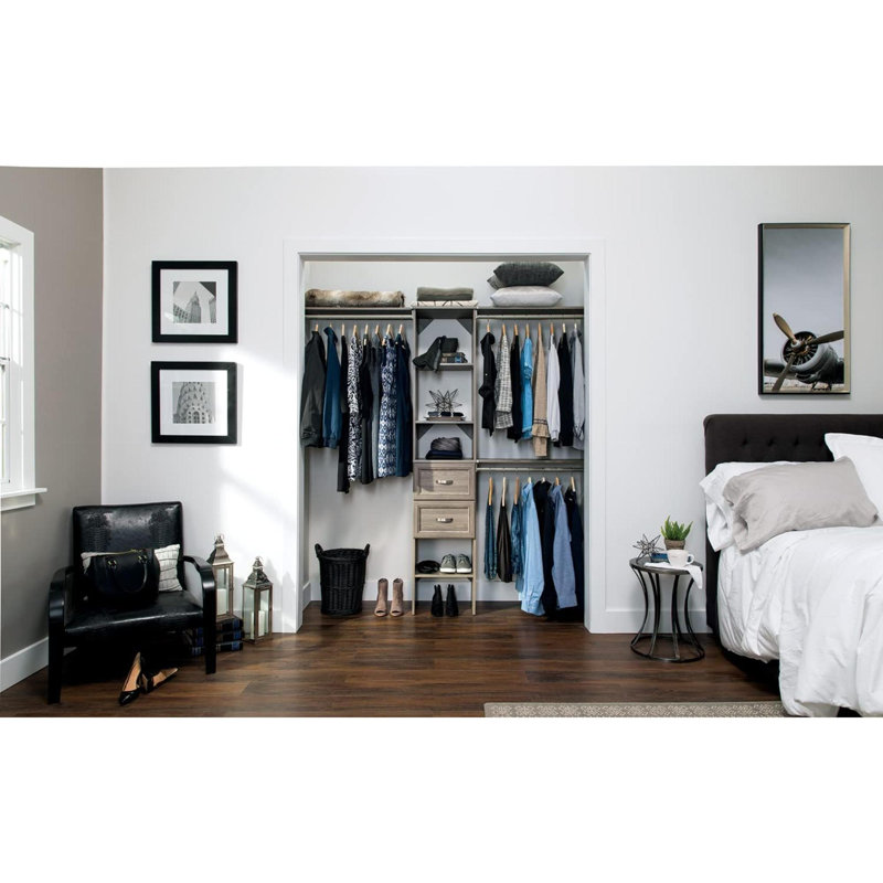 Wall Mounted Closet System, Graphite Gray