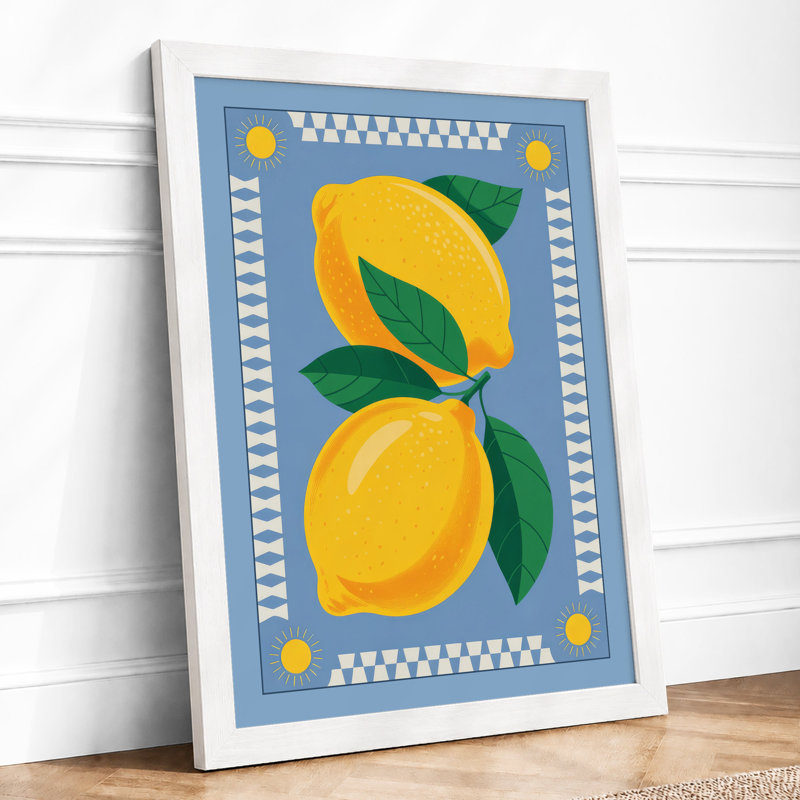 Bright Lemons Boho - Framed Print, A1 - 84.1 x 59.4 cm, White
