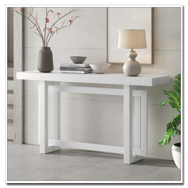 59.1'' Painted Entryway Table Console Table, White