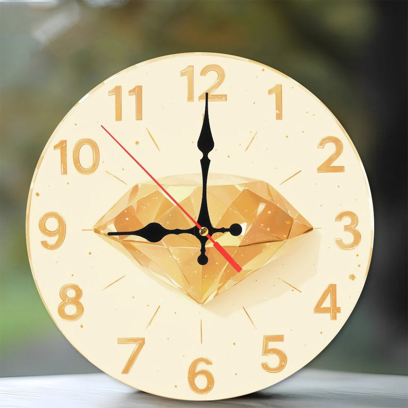 Diamant doré sur horloge