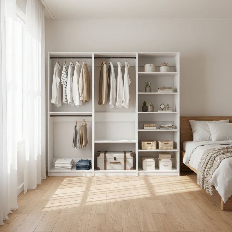 Système de garde-robe autoportant en bois Prosper