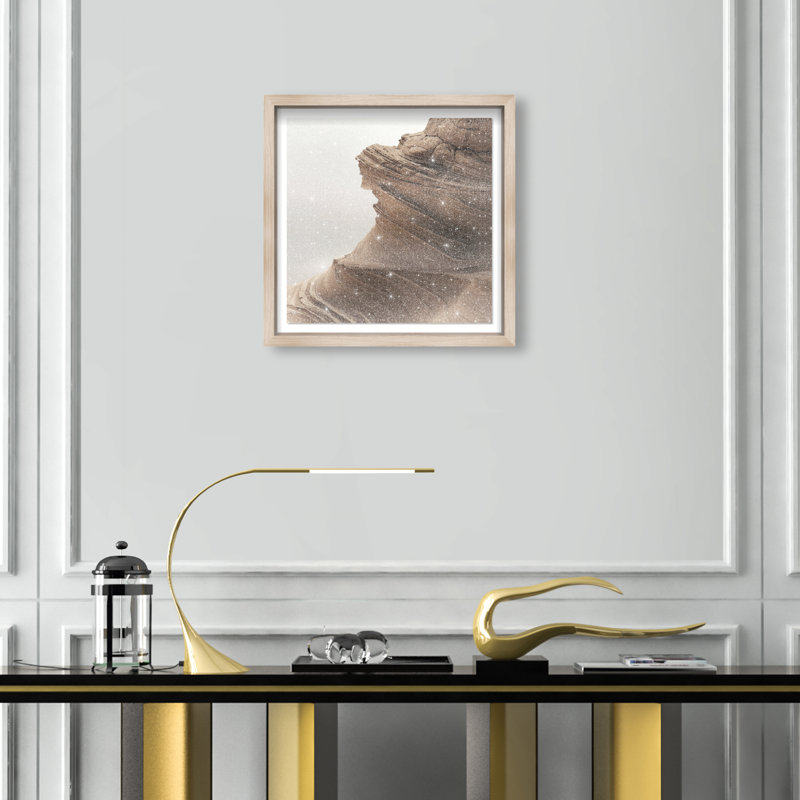 Stoic Sandstone I Print by Oliver Gal, 17.5"H x 17.5"W, Natural Oak Shadowbox