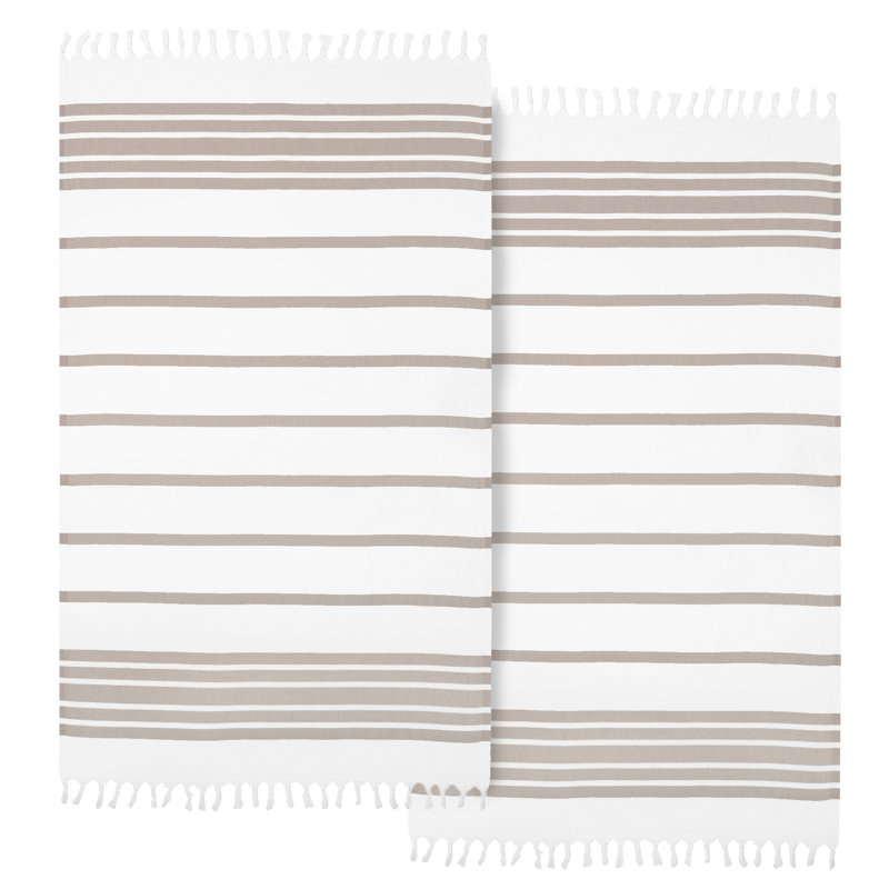  Ensemble de 2 serviettes en coton turc, Beige, 2