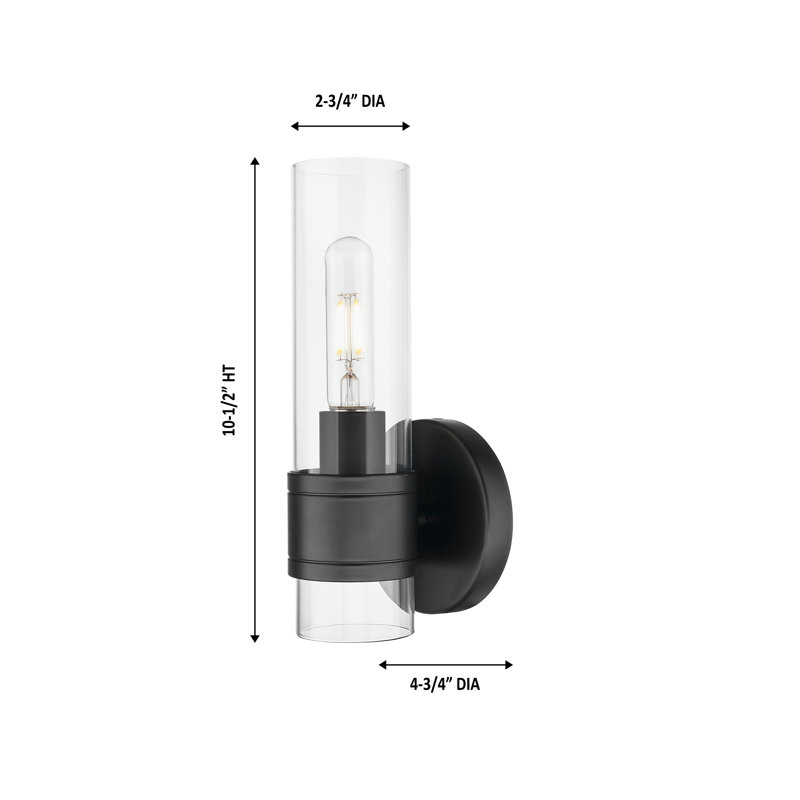 Downtown Urban - Wolter - 1 Light 5" Wall-mounted Sconce - Clear Shade, Polished Chrome