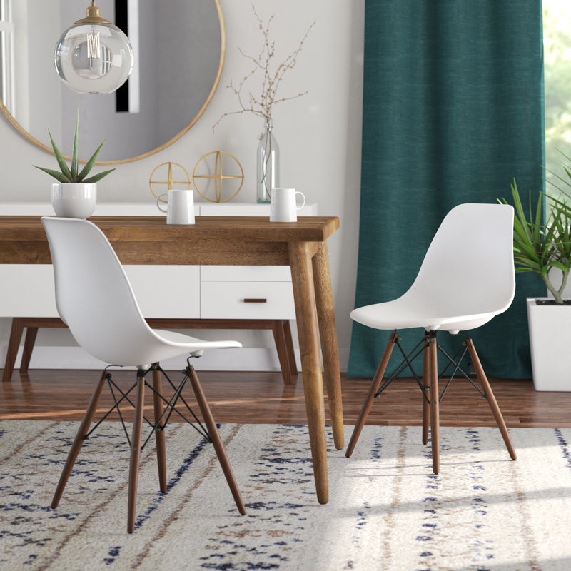 Chaise d'appoint Lytle, Crème, Noyer