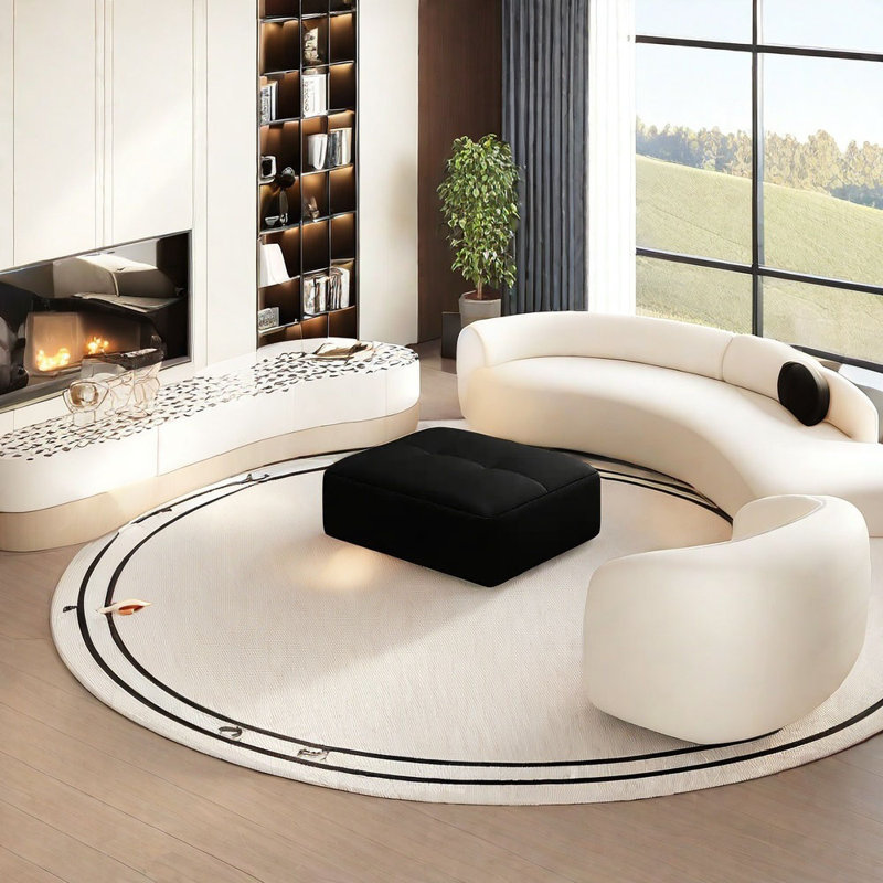 Nordic multi-seat in-line  sofa, Black